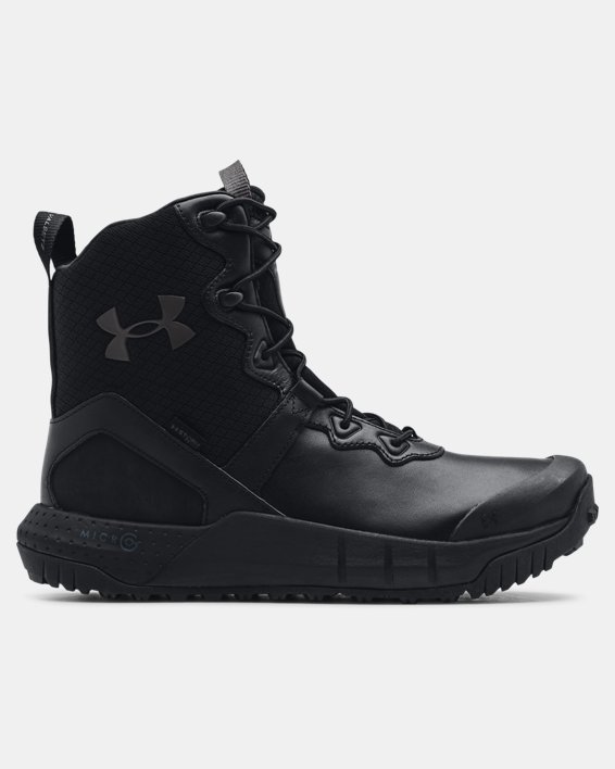 Men's UA Micro G® Valsetz Leather Waterproof Tactical Boots, Black, pdpMainDesktop image number 0